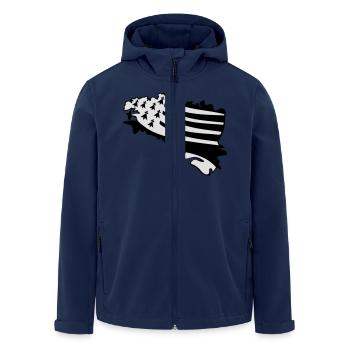 Breizh - Brittany - Men’s Recycled Softshell Jacket by Stanley/Stella - navy - Front - AI Model Male 185 light (185cm)