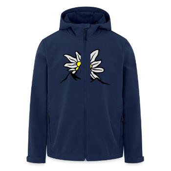 bergpanorama_mit_aufgehender_edelweissso - Recycelte Männer Softshell-Jacke von Stanley/Stella - Navy - Vorne - AI Model Male 185 light (185cm)