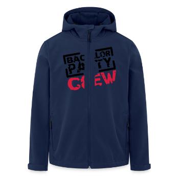Bachelor Party Crew Stempel Design - Men’s Recycled Softshell Jacket by Stanley/Stella - navy - Front - AI Model Male 185 light (185cm)