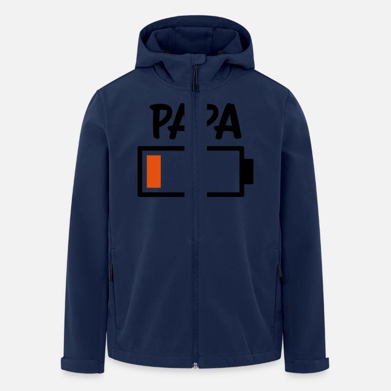 Papa - Akku leer - Recycelte Männer Softshell-Jacke von Stanley/Stella - Navy