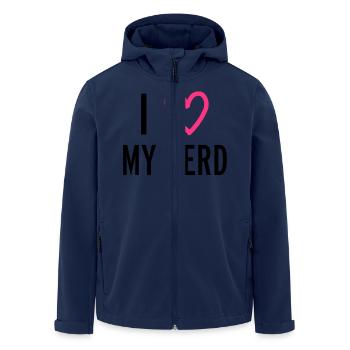 Nerd - Recycelte Männer Softshell-Jacke von Stanley/Stella - Navy - Vorne - AI Model Male 185 light (185cm)