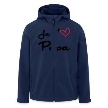 Je t'aime Papa / Naissance / Bébé / Fête des Pères - Men’s Recycled Softshell Jacket by Stanley/Stella - navy - Front - AI Model Male 185 light (185cm)