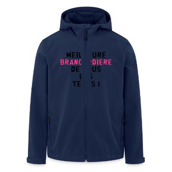 Brancardier / Ambulancier / Ambulance / Hôpital - Veste softshell homme en polyester recyclé Stanley/Stella - marine - Devant - AI Model Male 185 light (185cm)