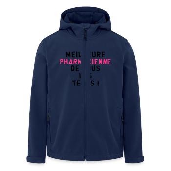 Pharmacien / Pharmacienne / Pharmacie / Médecin - Veste softshell homme en polyester recyclé Stanley/Stella - marine - Devant - AI Model Male 185 light (185cm)