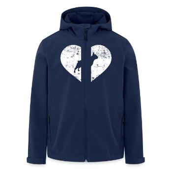 Französische Bulldogge - Recycelte Männer Softshell-Jacke von Stanley/Stella - Navy - Vorne - AI Model Male 185 light (185cm)