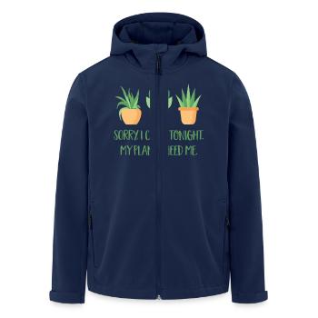plants - Men’s Recycled Softshell Jacket by Stanley/Stella - navy - Front - AI Model Male 185 light (185cm)
