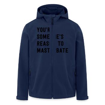 You're Someone's Reason To Masturbate - Men’s Recycled Softshell Jacket by Stanley/Stella - navy - Front - AI Model Male 185 light (185cm)