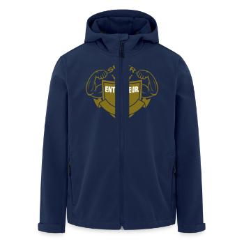 SUPER ENTRAINEUR - Veste softshell homme en polyester recyclé Stanley/Stella - marine - Devant - AI Model Male 185 light (185cm)