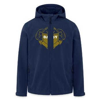 SUPER PAPA - Recycelte Männer Softshell-Jacke von Stanley/Stella - Navy - Vorne - AI Model Male 185 light (185cm)