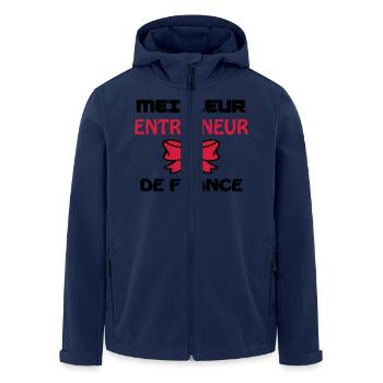 BESTER REISEBUS IN FRANKREICH - Recycelte Männer Softshell-Jacke von Stanley/Stella - Navy - Vorne - AI Model Male 185 light (185cm)
