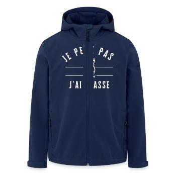 Ich kann nicht, ich habe gejagt - Recycelte Männer Softshell-Jacke von Stanley/Stella - Navy - Vorne - AI Model Male 185 light (185cm)