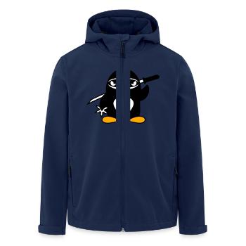 Penguin Ninja Samurai Japanese Katana Fighter - Men’s Recycled Softshell Jacket by Stanley/Stella - navy - Front - AI Model Male 185 light (185cm)