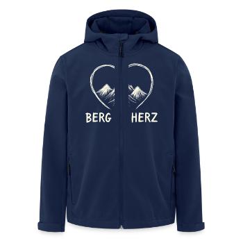 BERG IM HERZ - Bergsteiger Wandern Rauszeit Berge - Recycelte Männer Softshell-Jacke von Stanley/Stella - Navy - Vorne - AI Model Male 185 light (185cm)