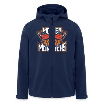 Monarch Butterfly Dreams in Color - Men’s Recycled Softshell Jacket by Stanley/Stella - navy - Front - AI Model Male 185 light (185cm)