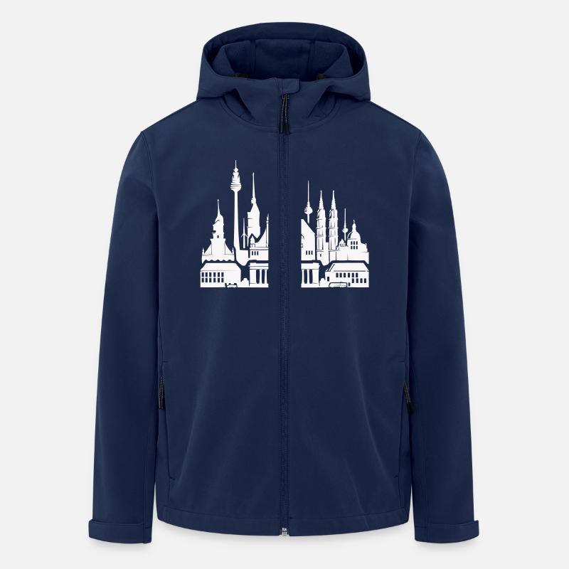 Leipzig skyline - Men’s Recycled Softshell Jacket by Stanley/Stella - navy