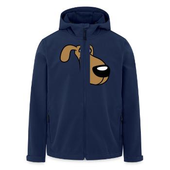 Hund Gesicht Lustig Albern Komisch Verrückt Comic - Recycelte Männer Softshell-Jacke von Stanley/Stella - Navy - Vorne - AI Model Male 185 light (185cm)