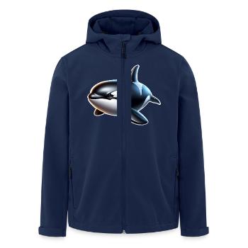 Orca Killer Whale - Men’s Recycled Softshell Jacket by Stanley/Stella - navy - Front - AI Model Male 185 light (185cm)