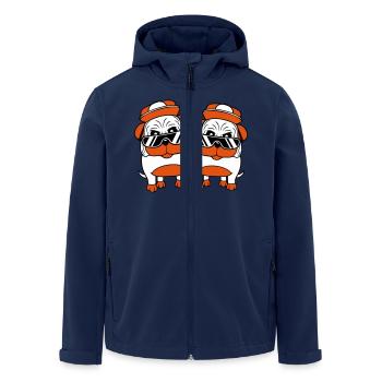 Two Dogs Pug Sunglasses Cappy Hat Teens - Men’s Recycled Softshell Jacket by Stanley/Stella - navy - Front - AI Model Male 185 light (185cm)