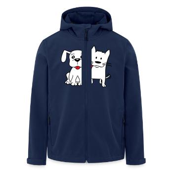 Hund Katze Zwei Freunde Team Kätzchen 2 Duo Crew - Recycelte Männer Softshell-Jacke von Stanley/Stella - Navy - Vorne - AI Model Male 185 light (185cm)