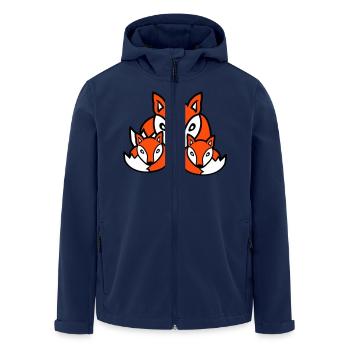 3 Foxes Friends Family Three Kids Crew Team Cute - Men’s Recycled Softshell Jacket by Stanley/Stella - navy - Front - AI Model Male 185 light (185cm)