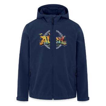 Intergalactic Sport - Men’s Recycled Softshell Jacket by Stanley/Stella - navy - Front - AI Model Male 185 light (185cm)