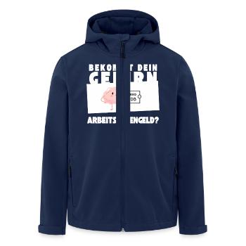 Arbeitsloses Gehirn - Recycelte Männer Softshell-Jacke von Stanley/Stella - Navy - Vorne - AI Model Male 185 light (185cm)