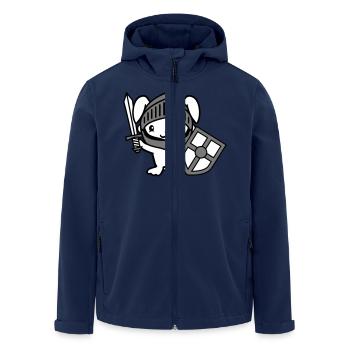Rabbit Knight Sword Shield Armor Helmet Castle Hero - Men’s Recycled Softshell Jacket by Stanley/Stella - navy - Front - AI Model Male 185 light (185cm)