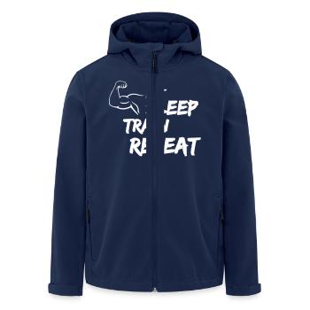 Eat Sleep Train Repeat - Men’s Recycled Softshell Jacket by Stanley/Stella - navy - Front - AI Model Male 185 light (185cm)