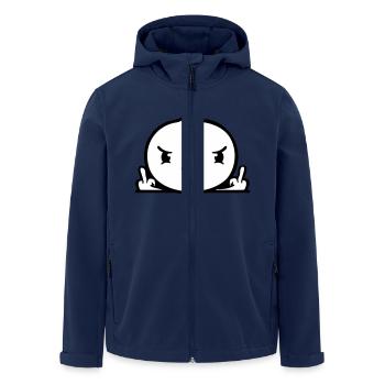 Vogel böse Mittelfinger zeigen Bad Boy hinter Zaun - Recycelte Männer Softshell-Jacke von Stanley/Stella - Navy - Vorne - AI Model Male 185 light (185cm)
