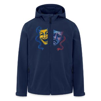 Théâtre Comédie Tragédie Masques - Veste softshell homme en polyester recyclé Stanley/Stella - marine - Devant - AI Model Male 185 light (185cm)