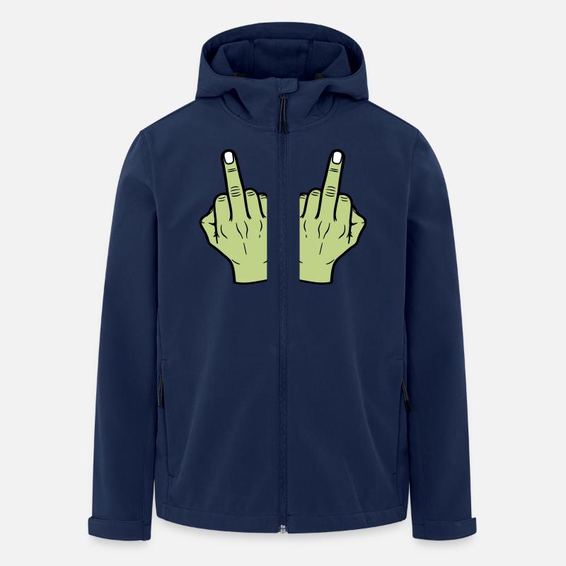 Middle Finger Hand - Men’s Recycled Softshell Jacket by Stanley/Stella - navy