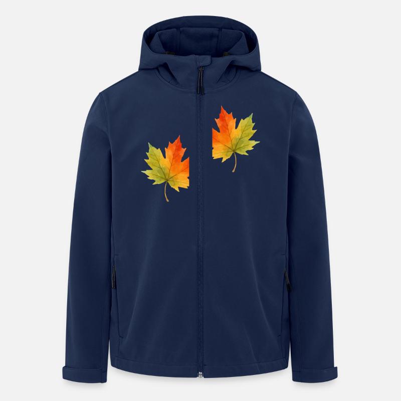 Feuille d’érable Feuille Aquarelle 2 - Veste softshell homme en polyester recyclé Stanley/Stella - marine
