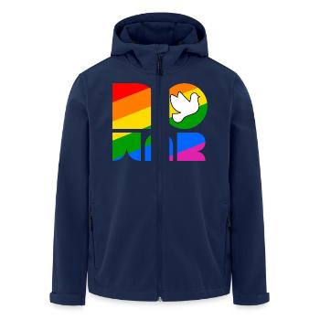 No War LGBTQ Pride Month Shirt - Recycelte Männer Softshell-Jacke von Stanley/Stella - Navy - Vorne - AI Model Male 185 light (185cm)