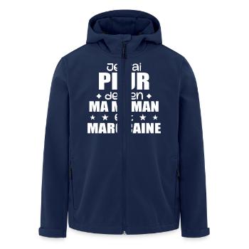 Je n'ai peur de rien ma maman est Marocaine - Veste softshell homme en polyester recyclé Stanley/Stella - marine - Devant - AI Model Male 185 light (185cm)