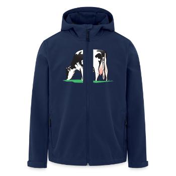 Cow cow - Men’s Recycled Softshell Jacket by Stanley/Stella - navy - Front - AI Model Male 185 light (185cm)