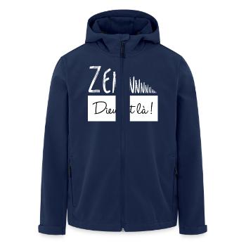 Zen, Dieu est là ! - Veste softshell homme en polyester recyclé Stanley/Stella - marine - Devant - AI Model Male 185 light (185cm)
