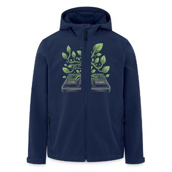 ctrl alt plant garden design - Men’s Recycled Softshell Jacket by Stanley/Stella - navy - Front - AI Model Male 185 light (185cm)