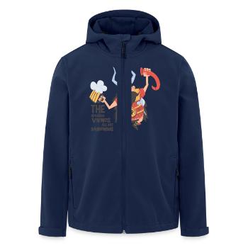 Die besoffenen Wikinger sind nicht gefährlich-Spaß - Recycelte Männer Softshell-Jacke von Stanley/Stella - Navy - Vorne - AI Model Male 185 light (185cm)