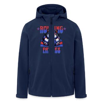 CAT ROLLING FATTIES - Recycelte Männer Softshell-Jacke von Stanley/Stella - Navy - Vorne - AI Model Male 185 light (185cm)