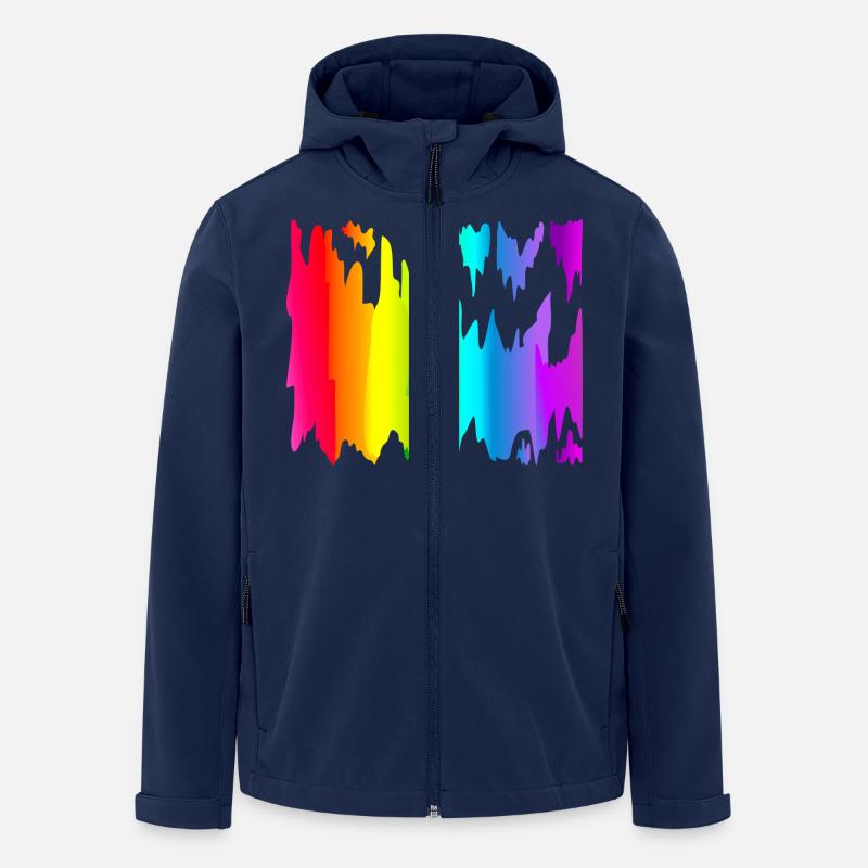 bunter Regenbogen Farbverlauf - Recycelte Männer Softshell-Jacke von Stanley/Stella - Navy