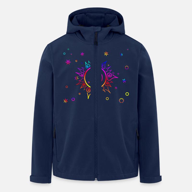 Smiling Sun Gradient Rainbow - Men’s Recycled Softshell Jacket by Stanley/Stella - navy
