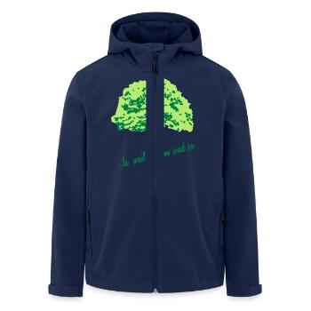 Tree - Men’s Recycled Softshell Jacket by Stanley/Stella - navy - Front - AI Model Male 185 light (185cm)