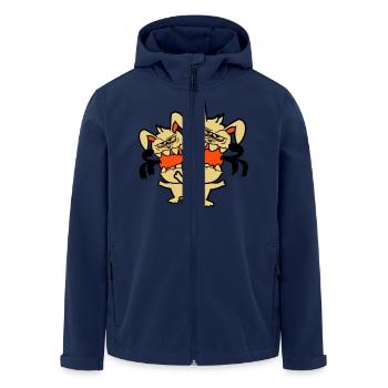 2 Hasen Monster Freunde fressen Karotten Möhren - Recycelte Männer Softshell-Jacke von Stanley/Stella - Navy - Vorne - AI Model Male 185 light (185cm)