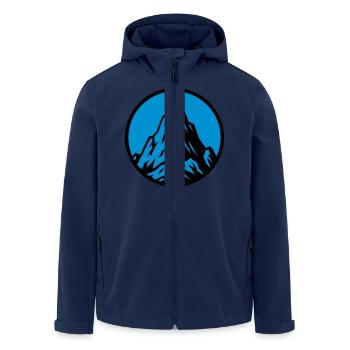 Mountain Icon Mountain Mountains - Men’s Recycled Softshell Jacket by Stanley/Stella - navy - Front - AI Model Male 185 light (185cm)
