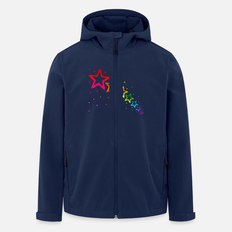bunte Sterne Regenbogenfarben - Recycelte Männer Softshell-Jacke von Stanley/Stella - Navy