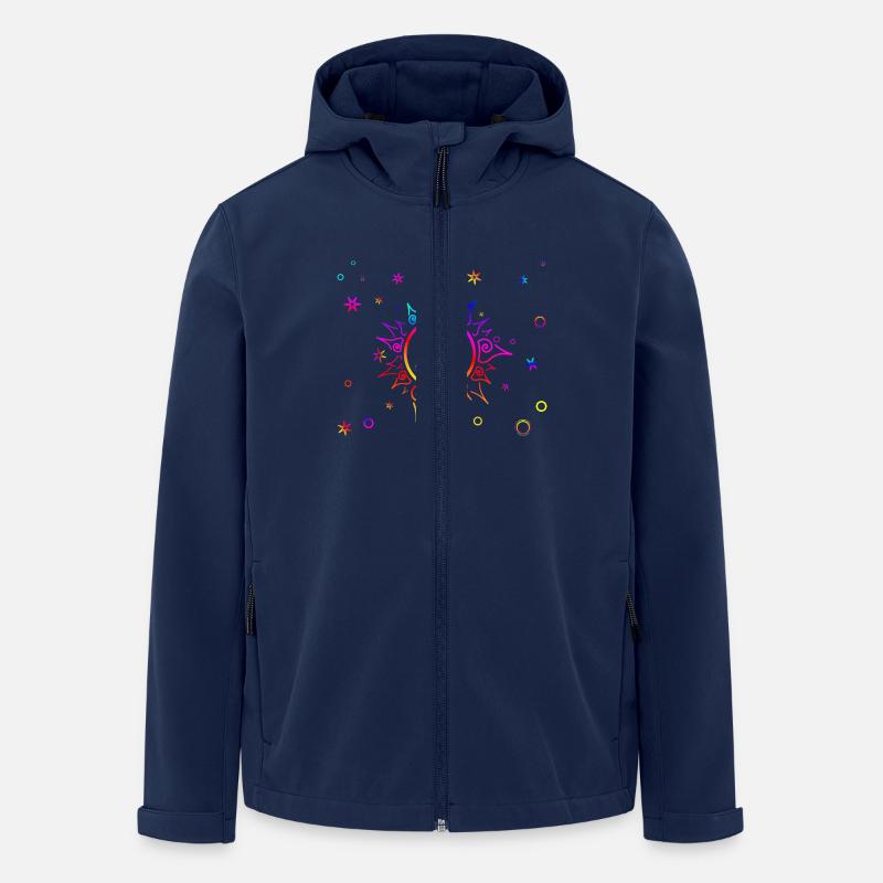 Soleil souriant Dégradé Arc-en-ciel - Veste softshell homme en polyester recyclé Stanley/Stella - marine
