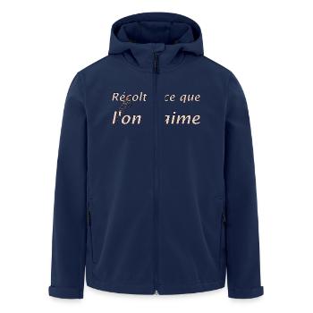 Récolter l'amour - Veste softshell homme en polyester recyclé Stanley/Stella - marine - Devant - AI Model Male 185 light (185cm)