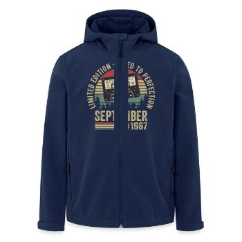 Né en septembre 1967 Millésime 1967 - Veste softshell homme en polyester recyclé Stanley/Stella - marine - Devant - AI Model Male 185 light (185cm)