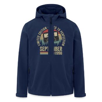 Geboren im September 1998 Jahrgang Vintage 1998 - Recycelte Männer Softshell-Jacke von Stanley/Stella - Navy - Vorne - AI Model Male 185 light (185cm)