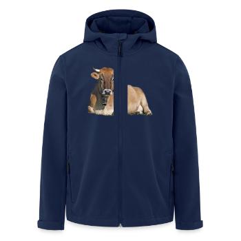 Ruhendes Rind - Recycelte Männer Softshell-Jacke von Stanley/Stella - Navy - Vorne - AI Model Male 185 light (185cm)